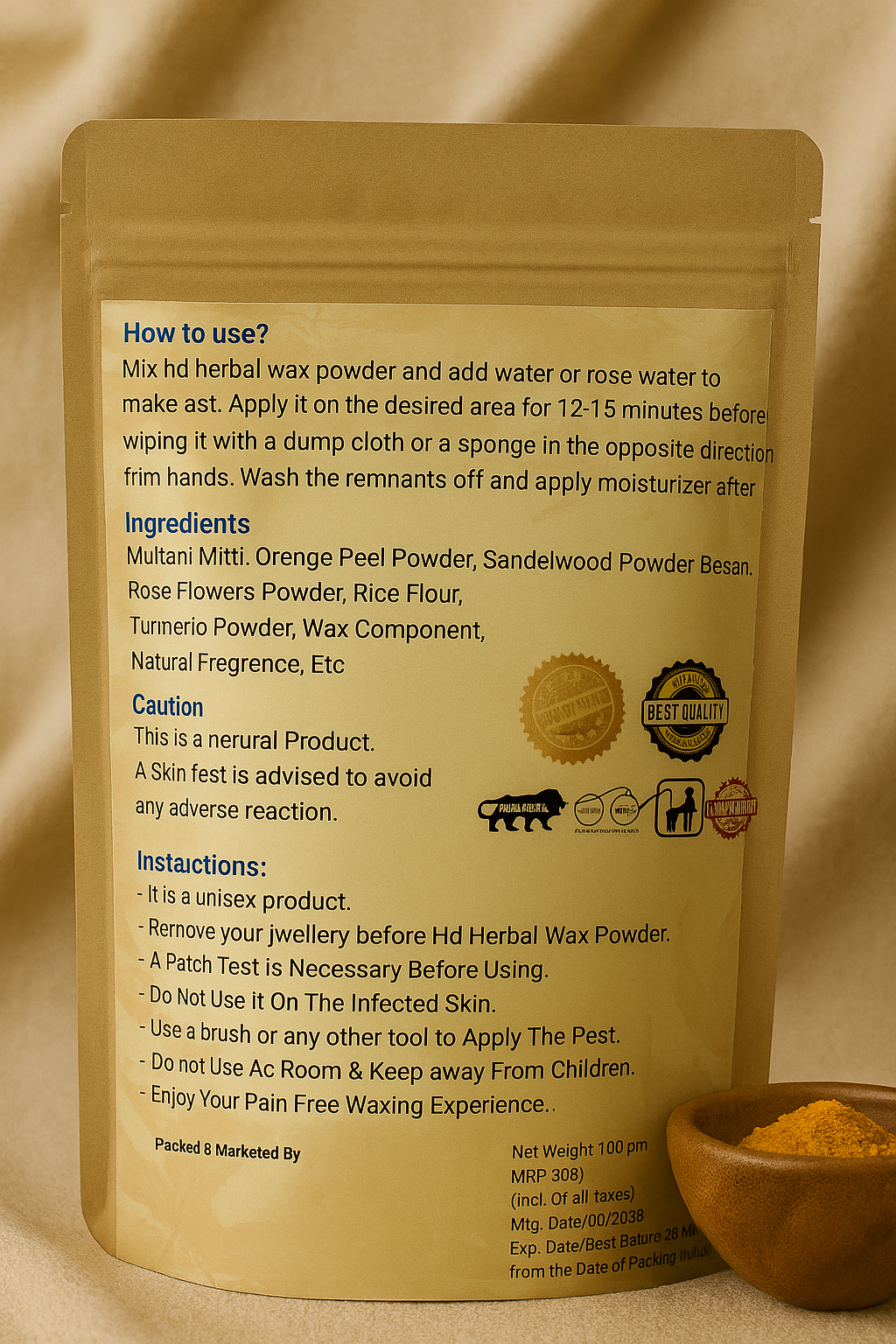 BUY Combo Pack + FREE Facepack! Get Instant Painless Hair Removal with 100% Natural Herbal Wax Powder